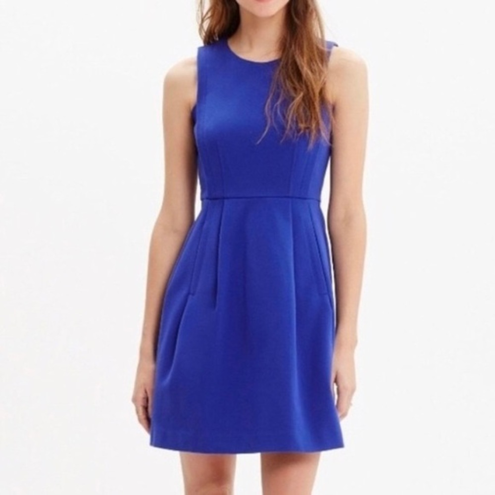 💙 NEW 💙 MADEWELL ABROAD FIT & FLARE DRESS IN COBALT BLUE WITH POCKETS - Size 0